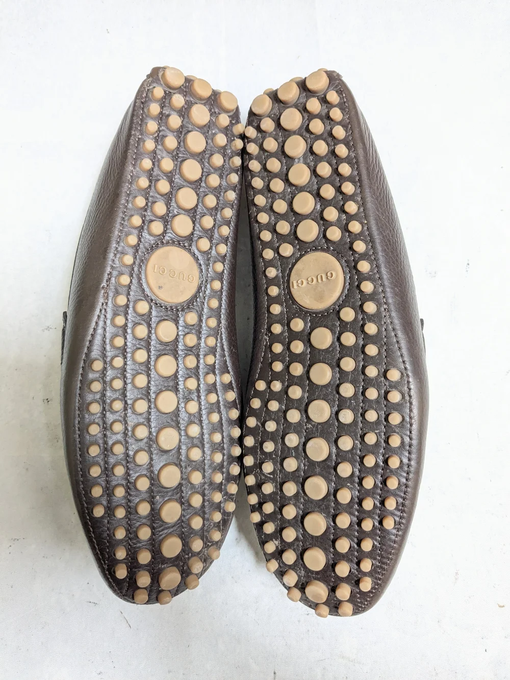 Gucci Men's Brown Leather Horsebit Loafers with Green-Red Web US 11 Driving